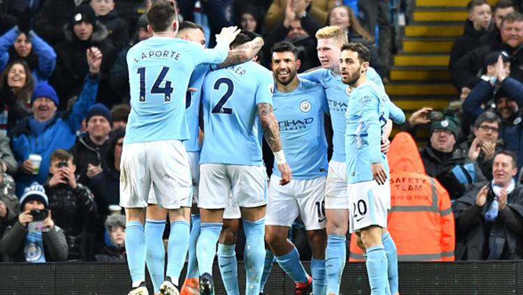 Aguero rayakan gol Copyright: INDOSPORT