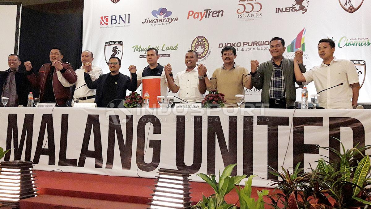 Djoko Purwoko saat acara sarasehan Malang United.