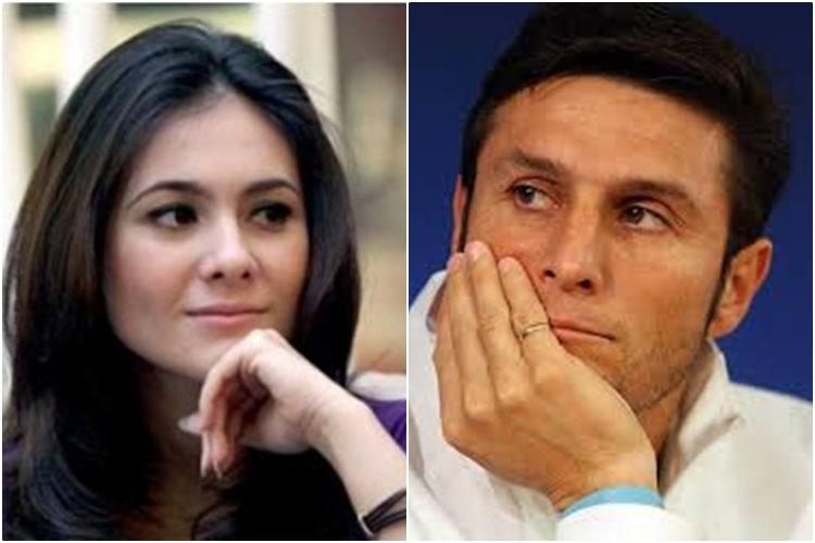 Wulan Guritno vs Javier Zanetti Copyright: Indosport.com