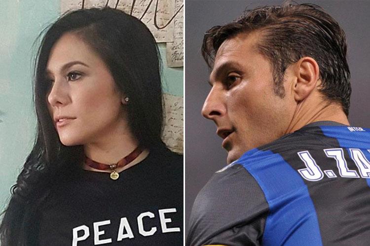 Wulan Guritno vs Javier Zanetti Copyright: Indosport.com