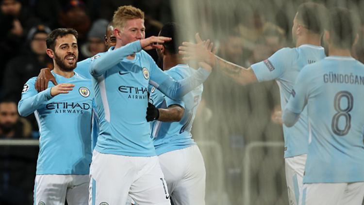 Selebrasi pemain Basel vs Manchester City. Copyright: INDOSPORT