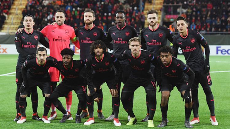 Skuad Arsenal pada laga Ostersunds FK. Copyright: INDOSPORT