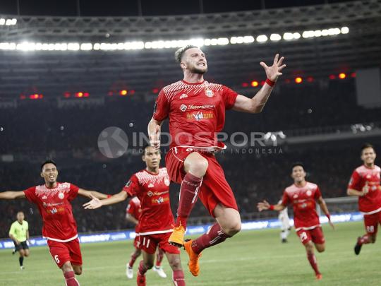 Marko Simic merayakan gol yang dicetaknya ke gawang Bali United di Final Piala Presiden 2018. Copyright: Herry Ibrahim/INDOSPORT