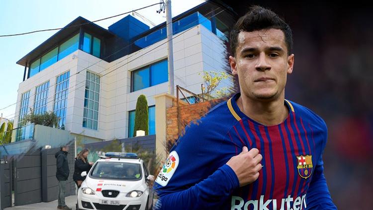 Rumah yang ditempati Philippe Coutinho di Barcelona.