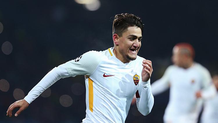 Cengiz Under saat melakukan selebrasi untuk AS Roma. - INDOSPORT
