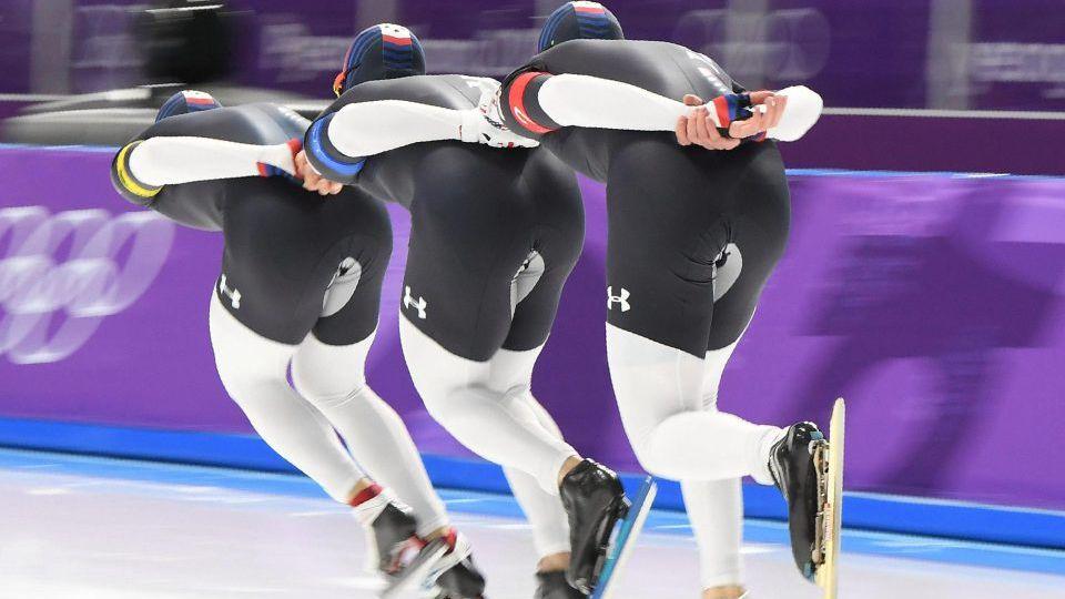Tim speed skating Amerika Serikat di Olimpiade Musim Dingin 2018. - INDOSPORT