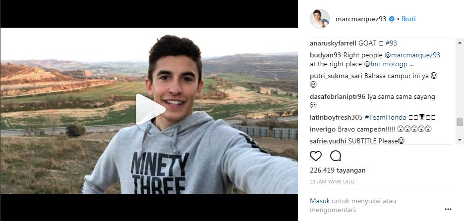 Marc Marquez Copyright: Instagram