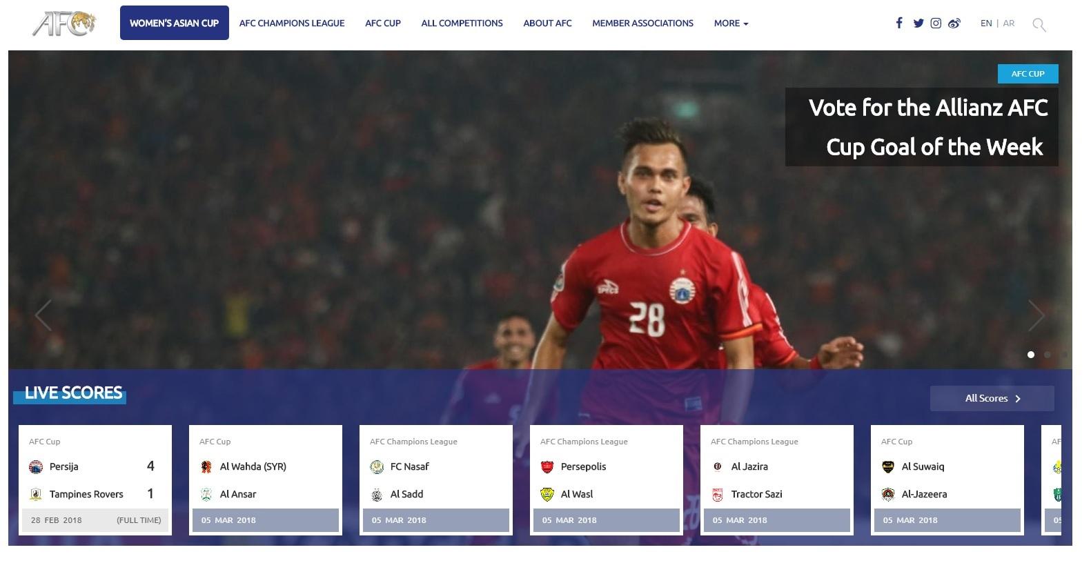 Gol yang dicetak Rezaldi Hehanusa ke gawang Tampines Rovers jadi kandidat gol terbaik Piala AFC 2018 Copyright: http://www.the-afc.com/