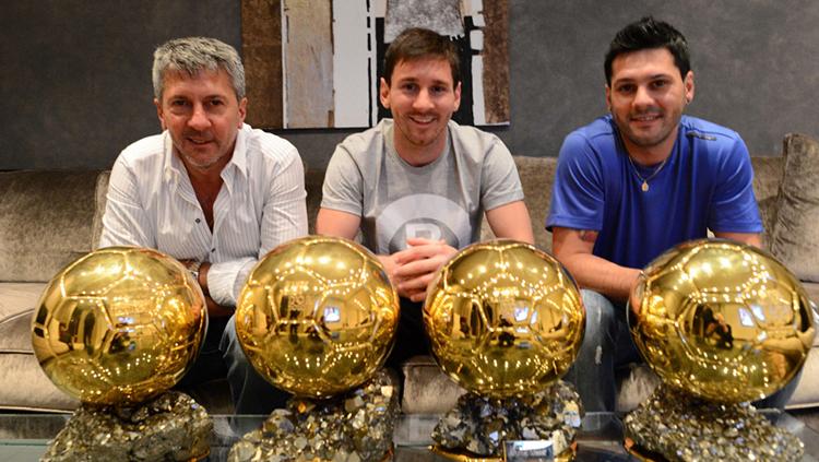 Lionel Messi bersama sang kaka, Mathias Messi (kanan).