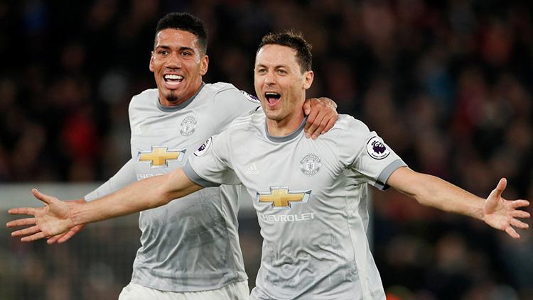 Nemanja Matic menjadi penentu kemenangan Man United dengan skor 3-2 atas Crystal Palace. Copyright: INDOSPORT