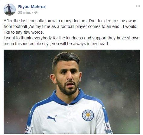 Postingan Mahrez. Copyright: Facebook