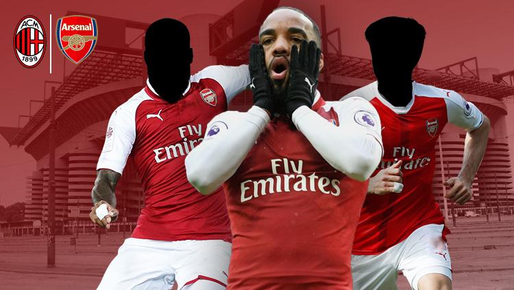 Tiga pemain Arsenal absen akan melawan AC Milan, diantaranya Alexandre Lacazette.