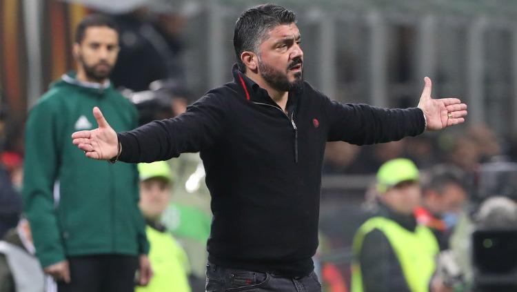 Gennaro Gattuso saat Milan vs Arsenal
