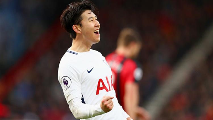 Son Heung-Min berselebrasi usai membobol gawang Bournemouth. Copyright: INDOSPORT