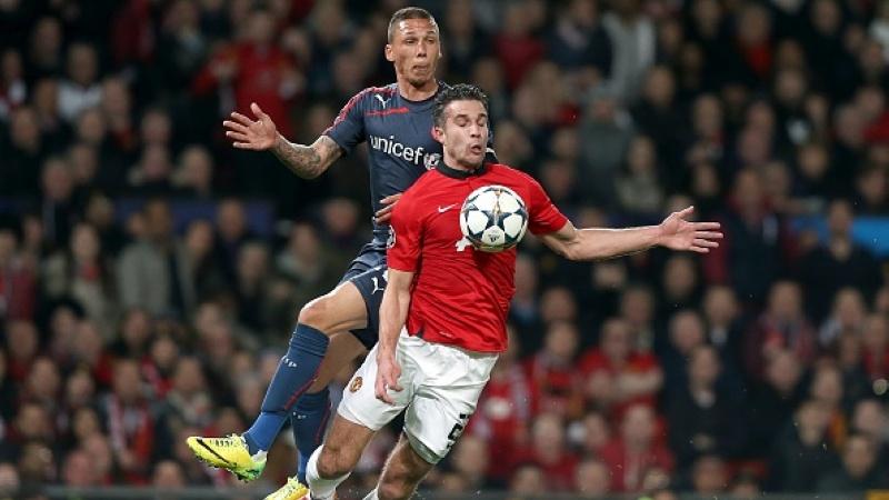 Robin van Persie saat melawam Olympiakos di Old Trafford Copyright: Getty Images