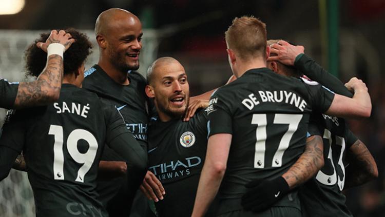 Vincent Kompany dan David Silva saat di Manchester City