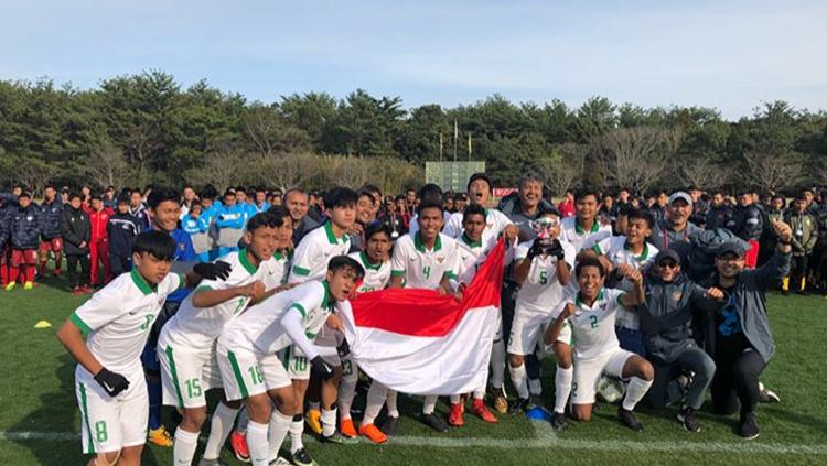 Timnas Indonesia U-16 jadi juara di turnamen Jenesys 2018. Copyright: PSSI