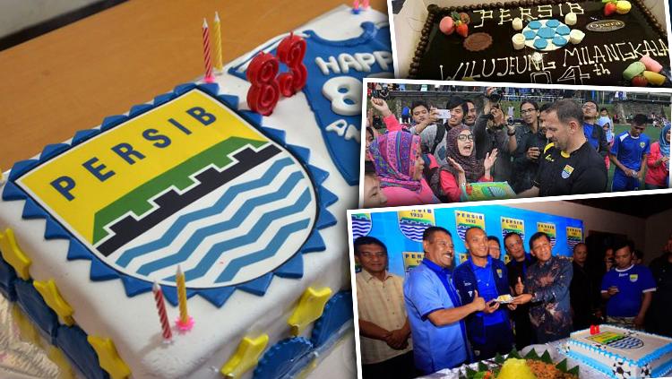 Kue ulang tahun Persiib Bandung tahun ke tahun.