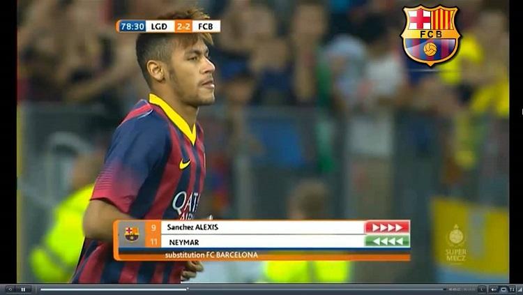Debut Neymar bersama Barcelona melawan Lechia Gdanks. - INDOSPORT
