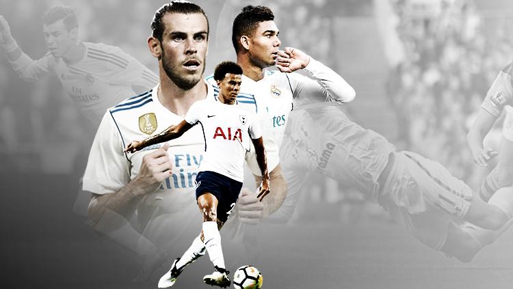 Casemiro, Dele Alli, dan Gareth Bale. - INDOSPORT