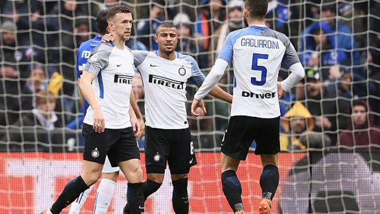 Ivan Perisic membuka gol kemenangan Inter Milan atas Sampdoria. Copyright: INDOSPORT