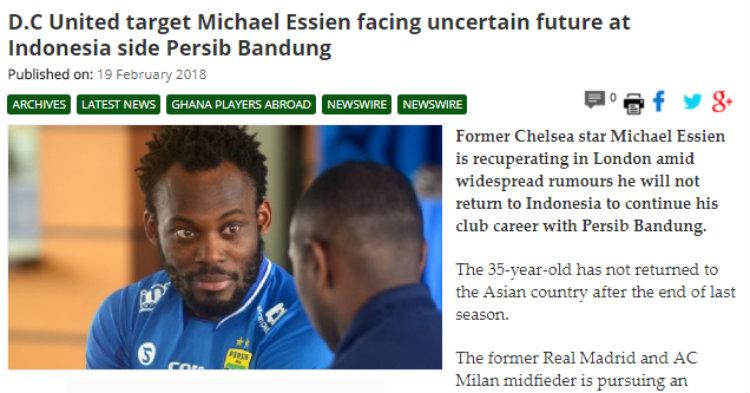 Masa depan Michael Essien disorot media asing. Copyright: ghanasoccernet.com