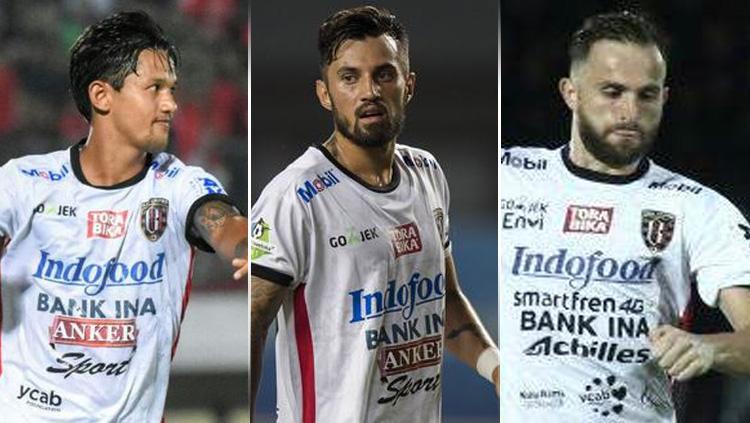 Tiga penyerang andalan Bali United.