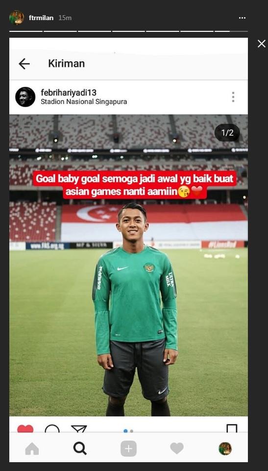 Ucapan Fitri Milan, kekasih Febri Hariyadi. Copyright: Instagram/ftrmilan