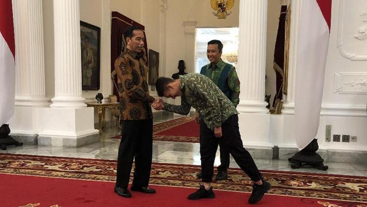 Pesepakbola Egy Maulana Vikri, mendatangi Istana Kepresidenan Jakarta menemui Presiden Joko Widodo (Jokowi). - INDOSPORT