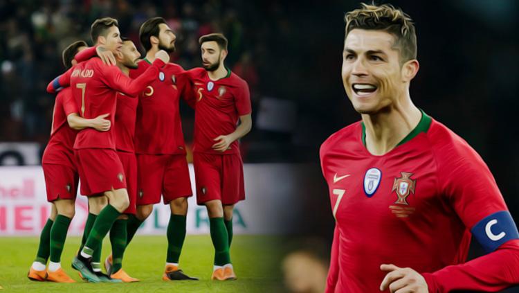 Cristiani Ronaldo berhasil mencetak dua gol ke gawang Timnas Mesir.