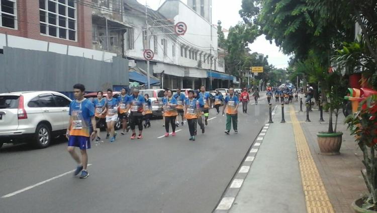 Para peserta lari Haritage di Kota Tua Jakarta.