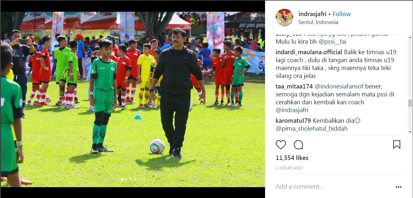 Instagram Indra Sjafri banjir komentar netizen. Copyright: Instagram