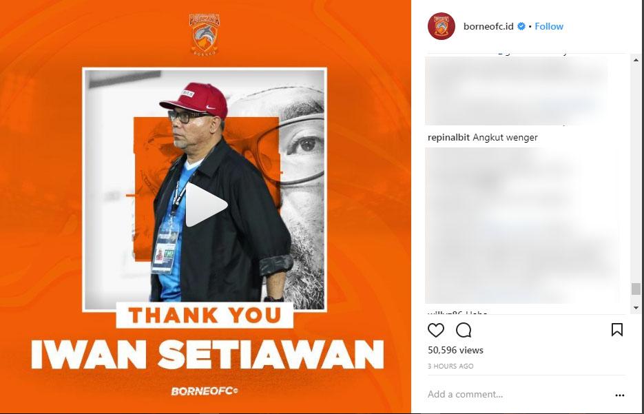 Warganet minta Arsene Wenger jadi pelatih Borneo FC. Copyright: Instagram Borneo FC.
