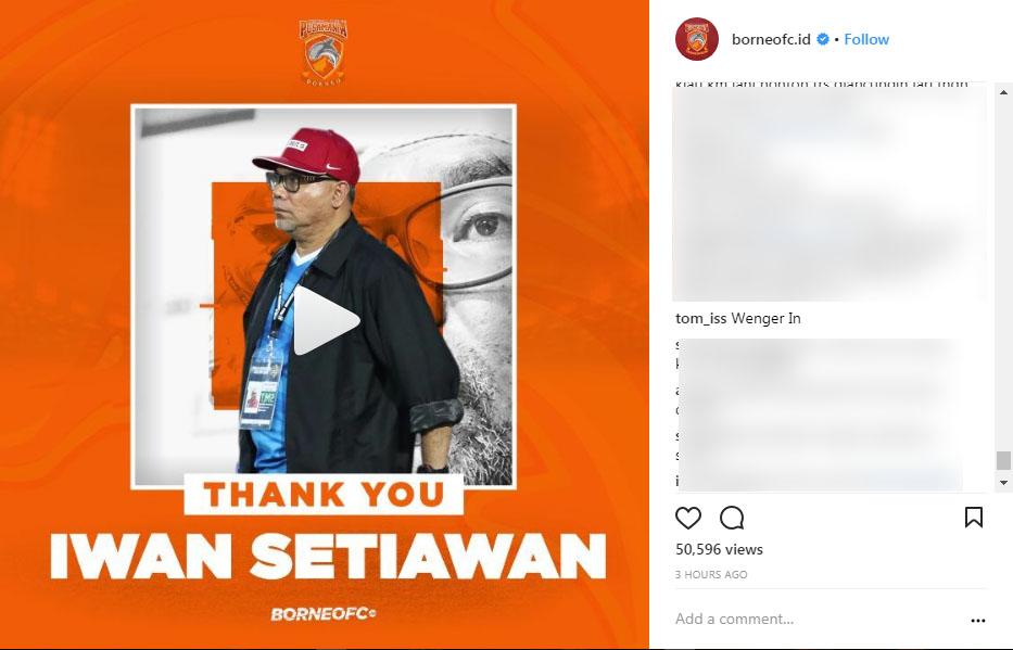 Warganet minta Arsene Wenger jadi pelatih Borneo FC. Copyright: Instagram Borneo FC.