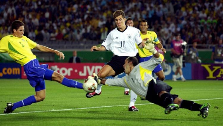Miroslave Klose (Jerman) pada laga final Piala Dunia melawan Brasil