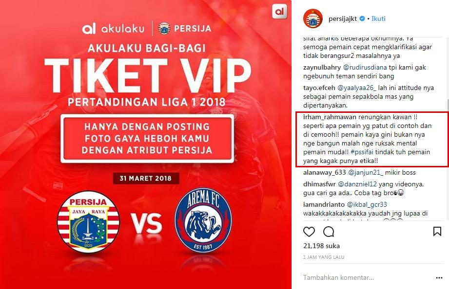 Komentar netizen. Copyright: Instagram@persijajkt