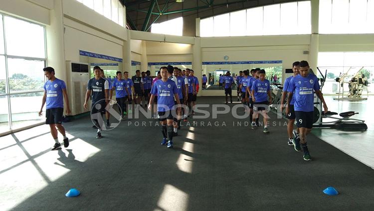 Skuat Sriwijaya FC sedang latihan jelang lawan Persib