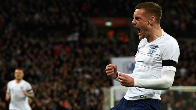 Selebrasi Vardy saat Inggris vs Italia