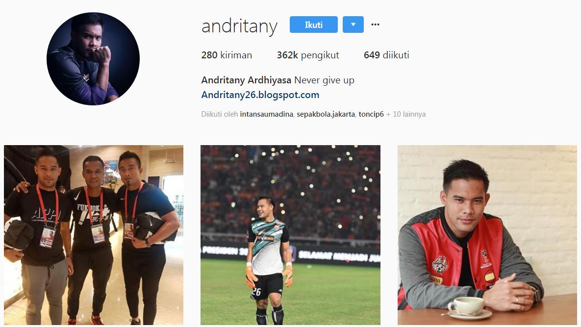 Andritany Ardhiyasa. Copyright: Instagram@Andritany Ardhiyasa