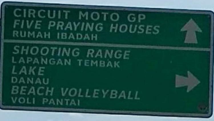 Petunjuk arah Sirkuit MotoGP di Palembang. - INDOSPORT