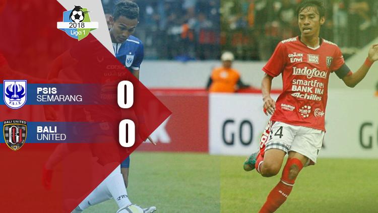 Hasil pertandingan PSIS Semarang vs Bali United.
