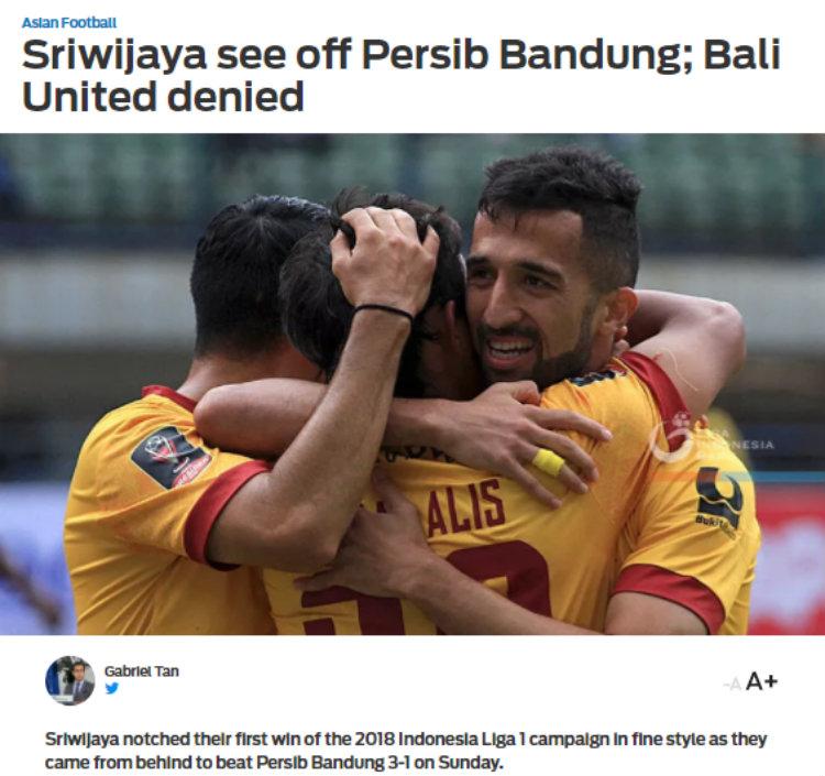 Sriwijaya FC dan Persib Bandung disorot media asing. Copyright: foxsportsasia.com