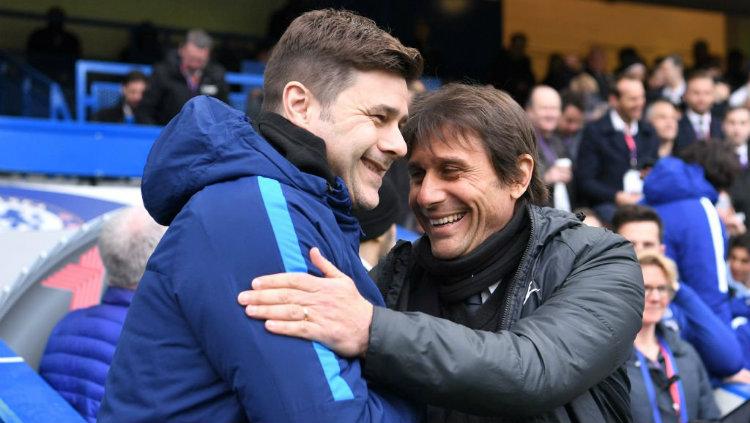 Mauricio Pochettino dan Antonio Conte. Copyright: INDOSPORT