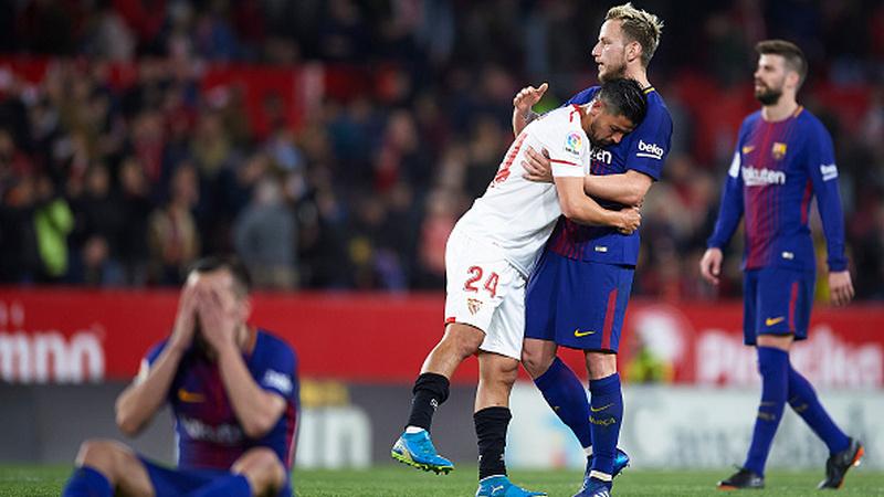Indosport - Pasca laga Sevilla vs Barcelona.