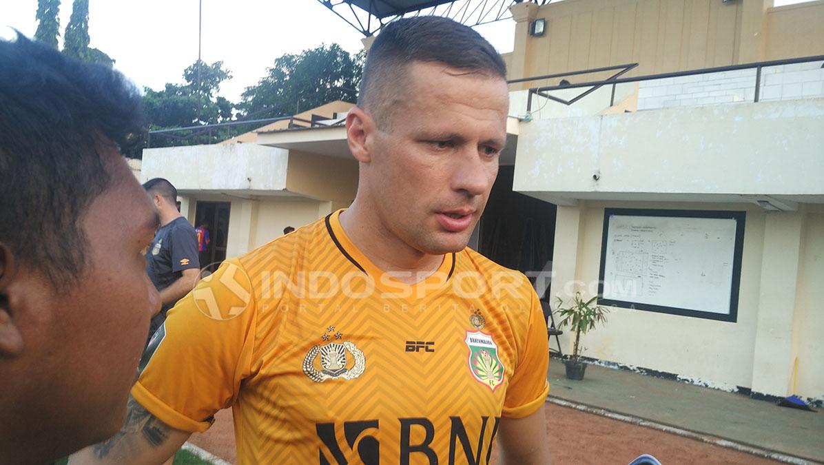 Nikola Komazec (Bhayangkara FC) Copyright: Fitra Herdian/INDOSPORT.COM