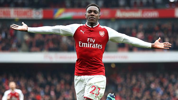 Danny Welbeck selebrasi usai mencetak gol ke gawang Southampton.