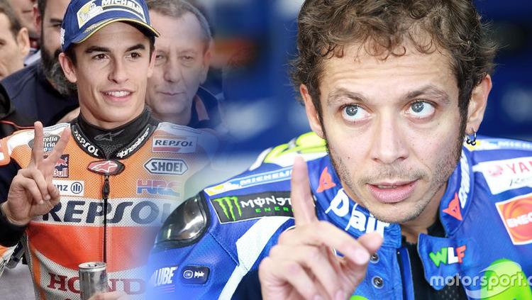 Marc Marquez dan Valentino Rossi. - INDOSPORT