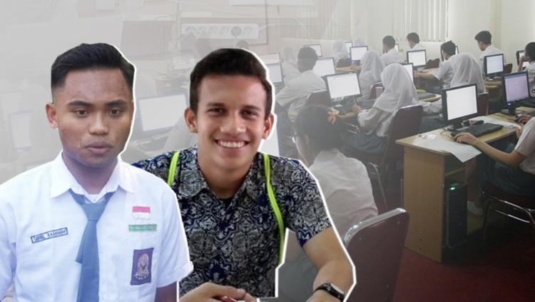 Saddil Ramdani dan Egy Maulana Vikri mengikuti ujian nasional (UN).