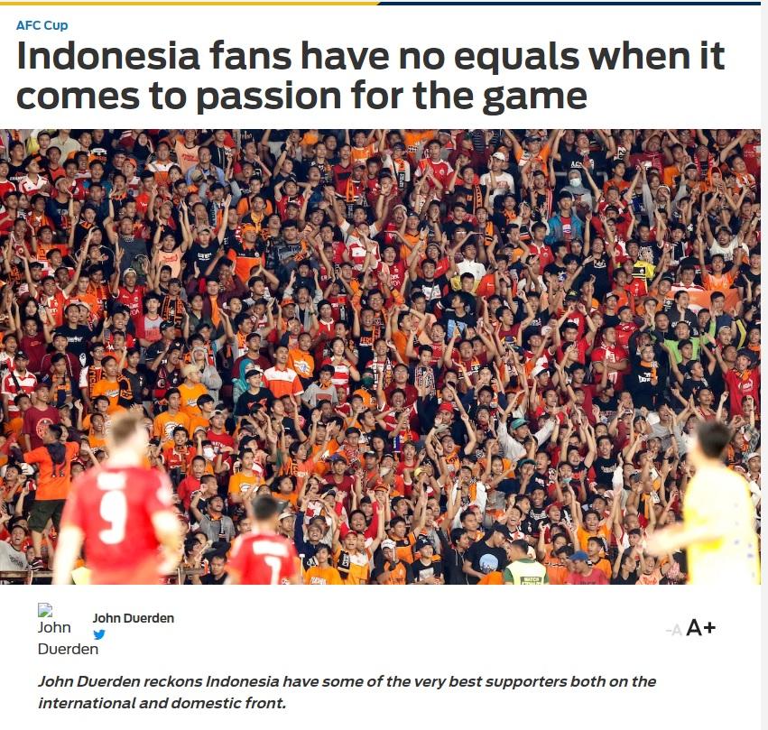 Fox Sports Asia memuji setinggi langit aksi suporter Indonesia. Copyright: foxsportsasia.com