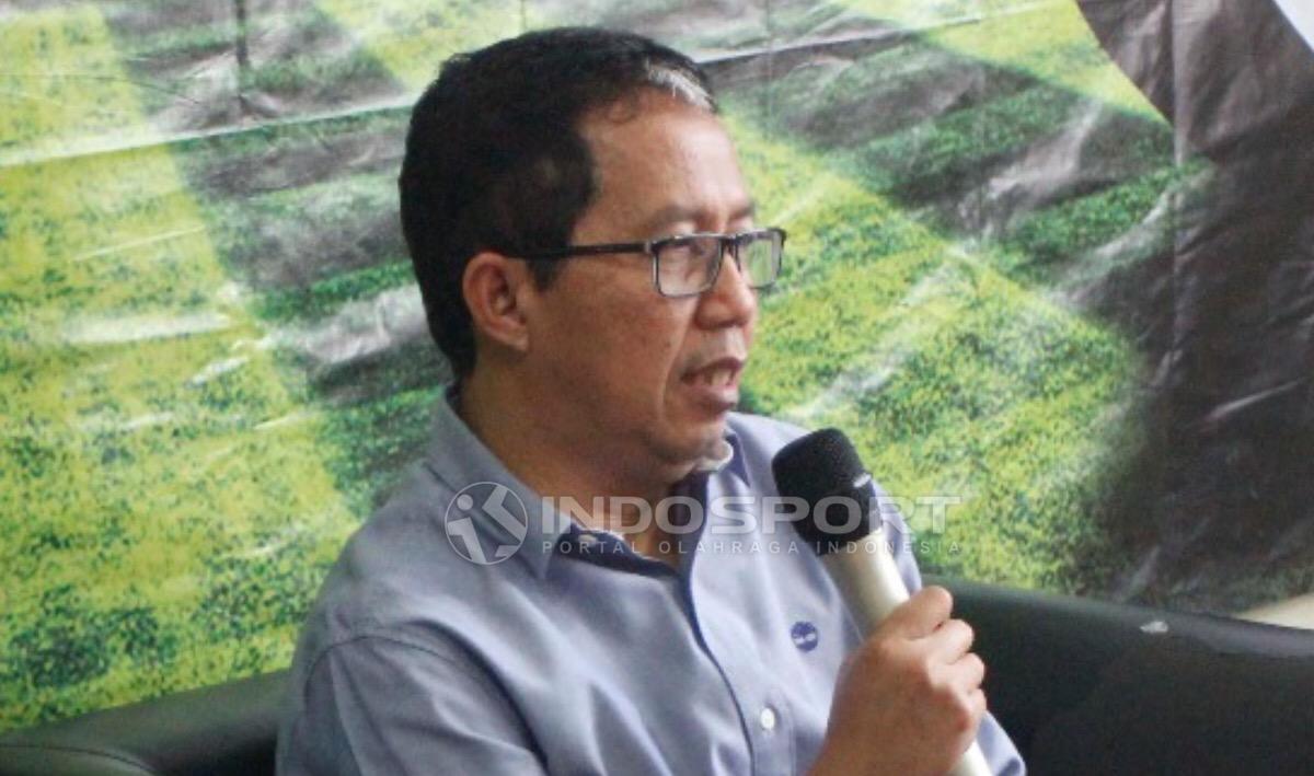 Waketum PSSI, Joko Driyono pada acara diskusi PSSI Pers mengenai penyelenggaraan beberapa event sepakbola di Indonesia.